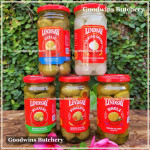 Pickle olive GREEN MANZANILLA OLIVE stuffed with PIMIENTO tart & zesty LINDSAY Spain dr. wt. 7oz 198g (standard size)